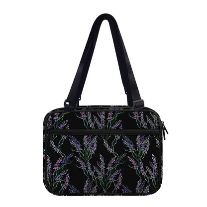 Embroidery Lavender Pattern Print Double Strap Bible Bag