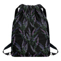 Embroidery Lavender Pattern Print Drawstring Backpack