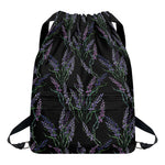 Embroidery Lavender Pattern Print Drawstring Backpack