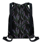 Embroidery Lavender Pattern Print Drawstring Backpack