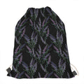 Embroidery Lavender Pattern Print Drawstring Bag