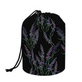 Embroidery Lavender Pattern Print Drawstring Makeup Bag