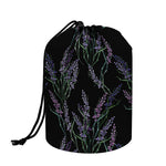 Embroidery Lavender Pattern Print Drawstring Makeup Bag