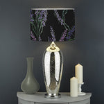Embroidery Lavender Pattern Print Drum Lamp Shade