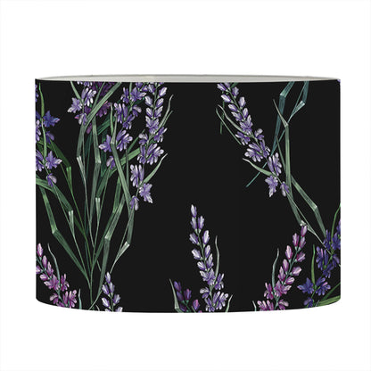 Embroidery Lavender Pattern Print Drum Lamp Shade