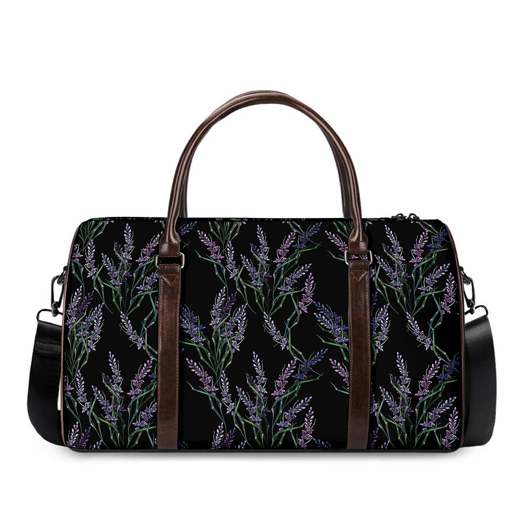 Embroidery Lavender Pattern Print Duffle Bag