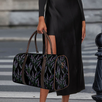 Embroidery Lavender Pattern Print Duffle Bag