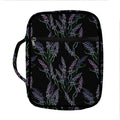 Embroidery Lavender Pattern Print Front Pocket Bible Bag