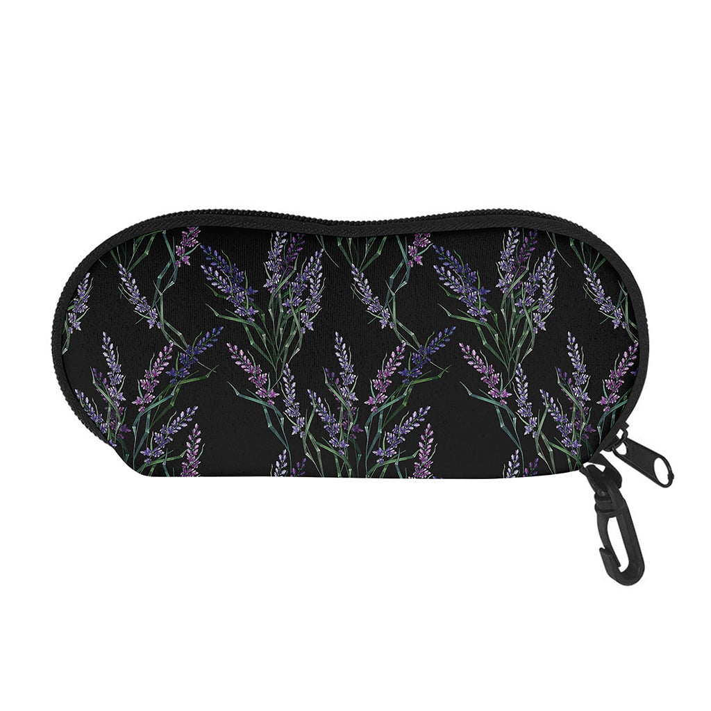 Embroidery Lavender Pattern Print Glasses Case