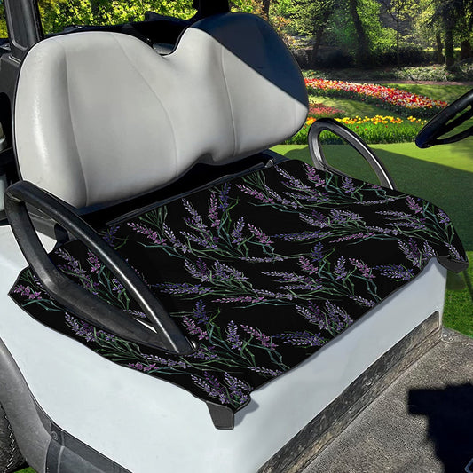 Embroidery Lavender Pattern Print Golf Cart Seat Cover