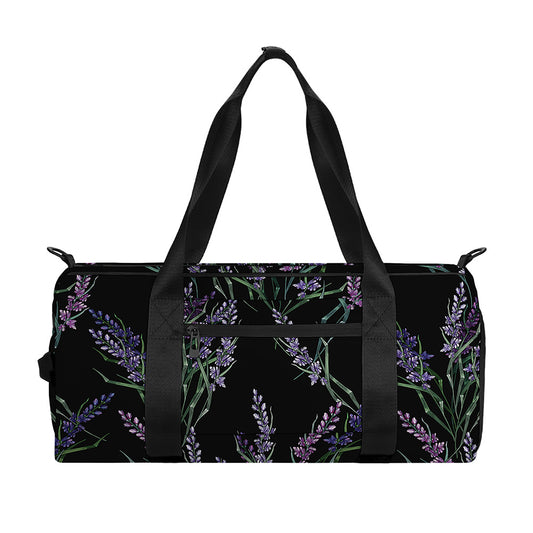 Embroidery Lavender Pattern Print Gym Bag