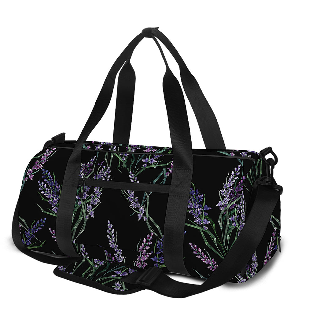 Embroidery Lavender Pattern Print Gym Bag