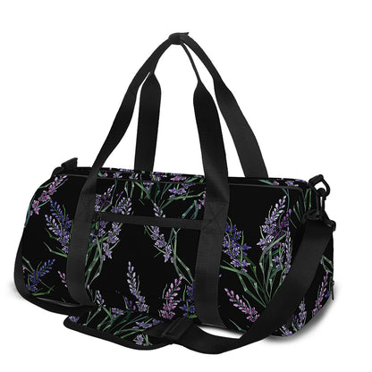 Embroidery Lavender Pattern Print Gym Bag