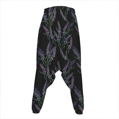 Embroidery Lavender Pattern Print Hammer Pants