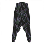 Embroidery Lavender Pattern Print Hammer Pants