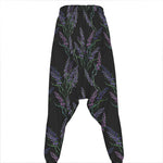 Embroidery Lavender Pattern Print Hammer Pants