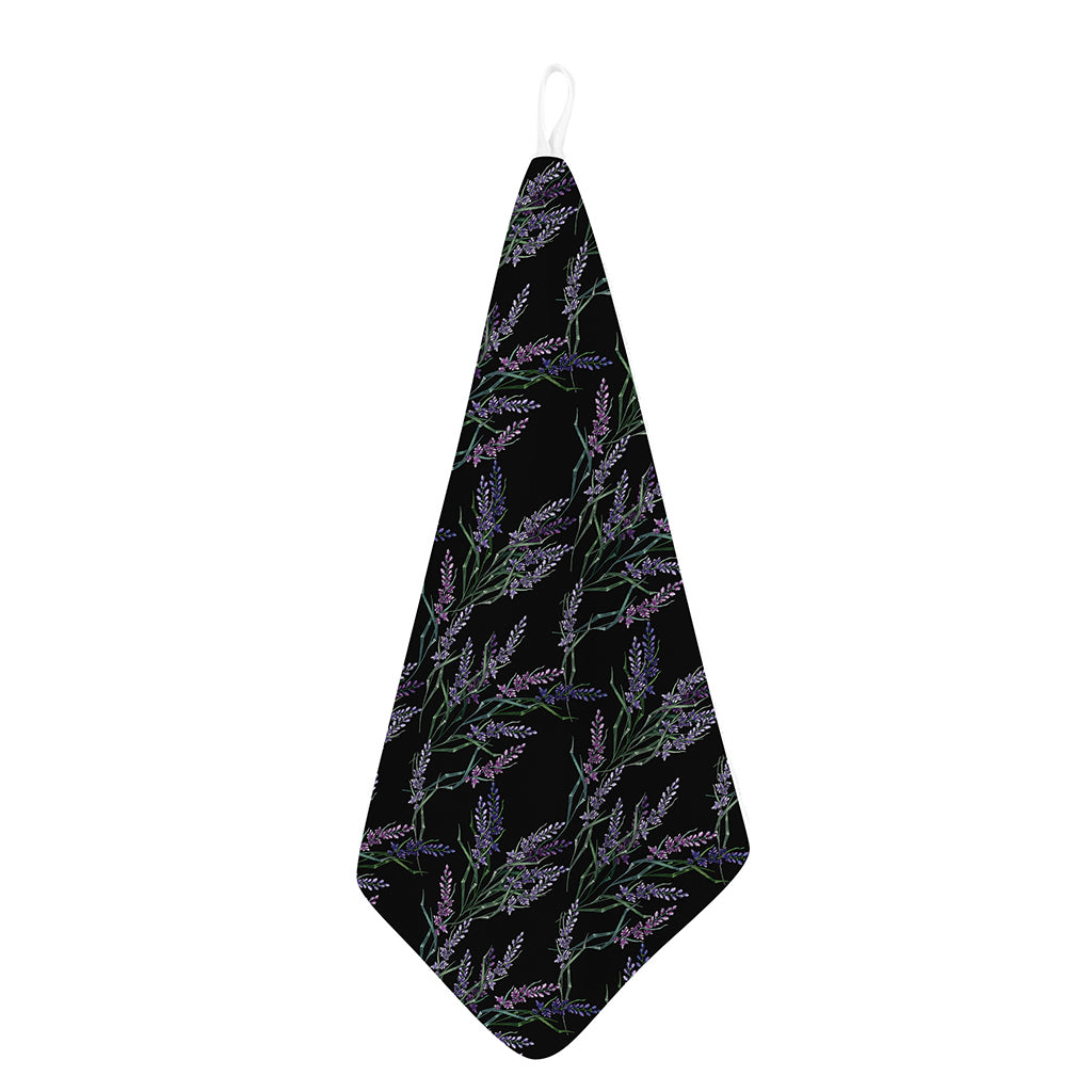 Embroidery Lavender Pattern Print Hand Towel
