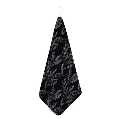 Embroidery Lavender Pattern Print Hand Towel