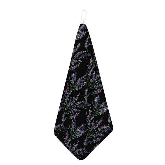 Embroidery Lavender Pattern Print Hand Towel