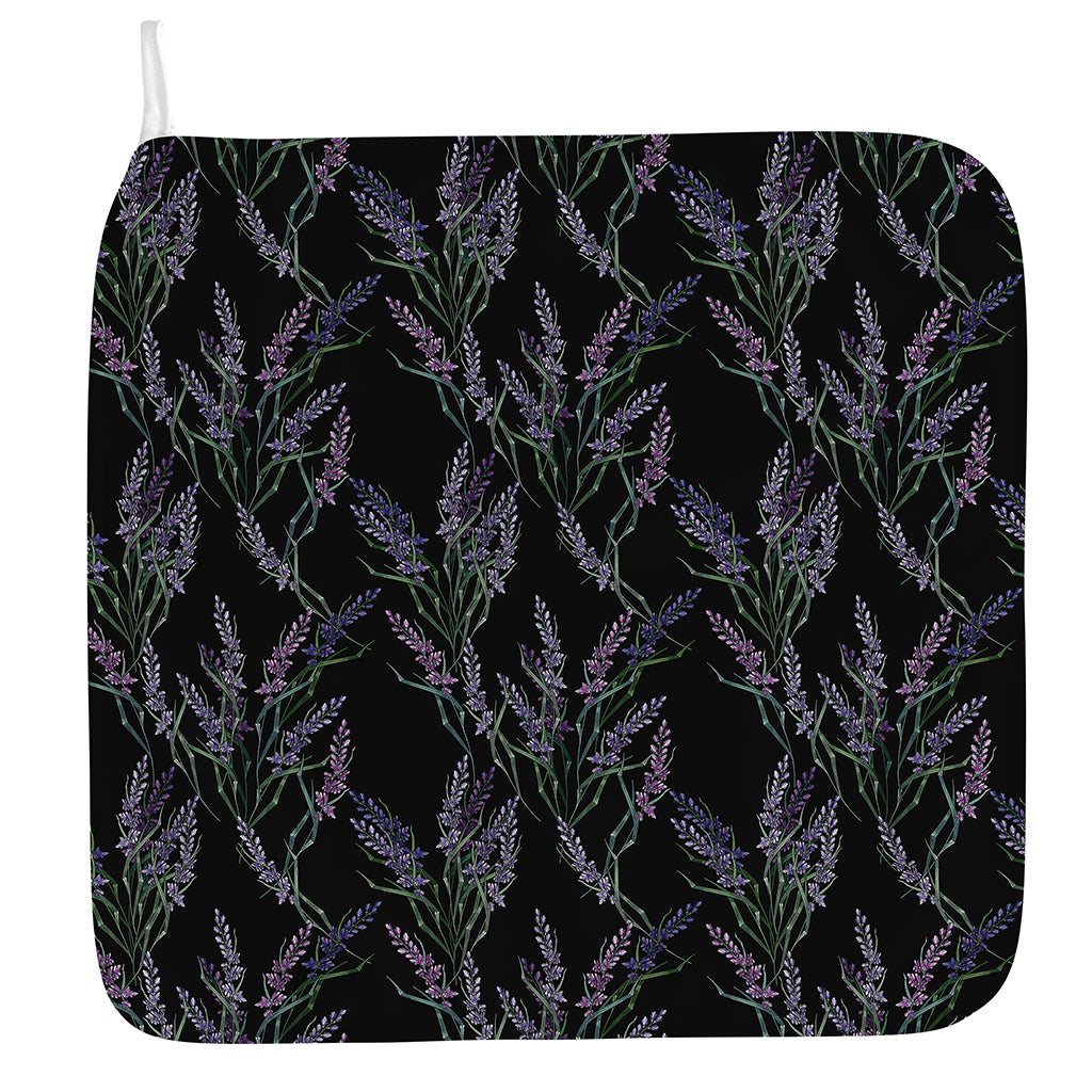 Embroidery Lavender Pattern Print Hand Towel