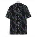 Embroidery Lavender Pattern Print Hawaiian Shirt