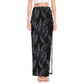 Embroidery Lavender Pattern Print High Slit Maxi Skirt