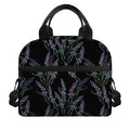 Embroidery Lavender Pattern Print Insulated Lunch Bag