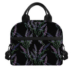 Embroidery Lavender Pattern Print Insulated Lunch Bag