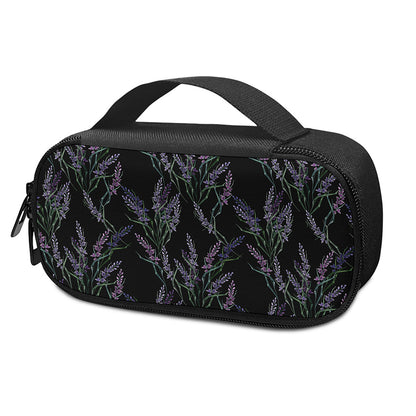 Embroidery Lavender Pattern Print Insulin Cooler Travel Case