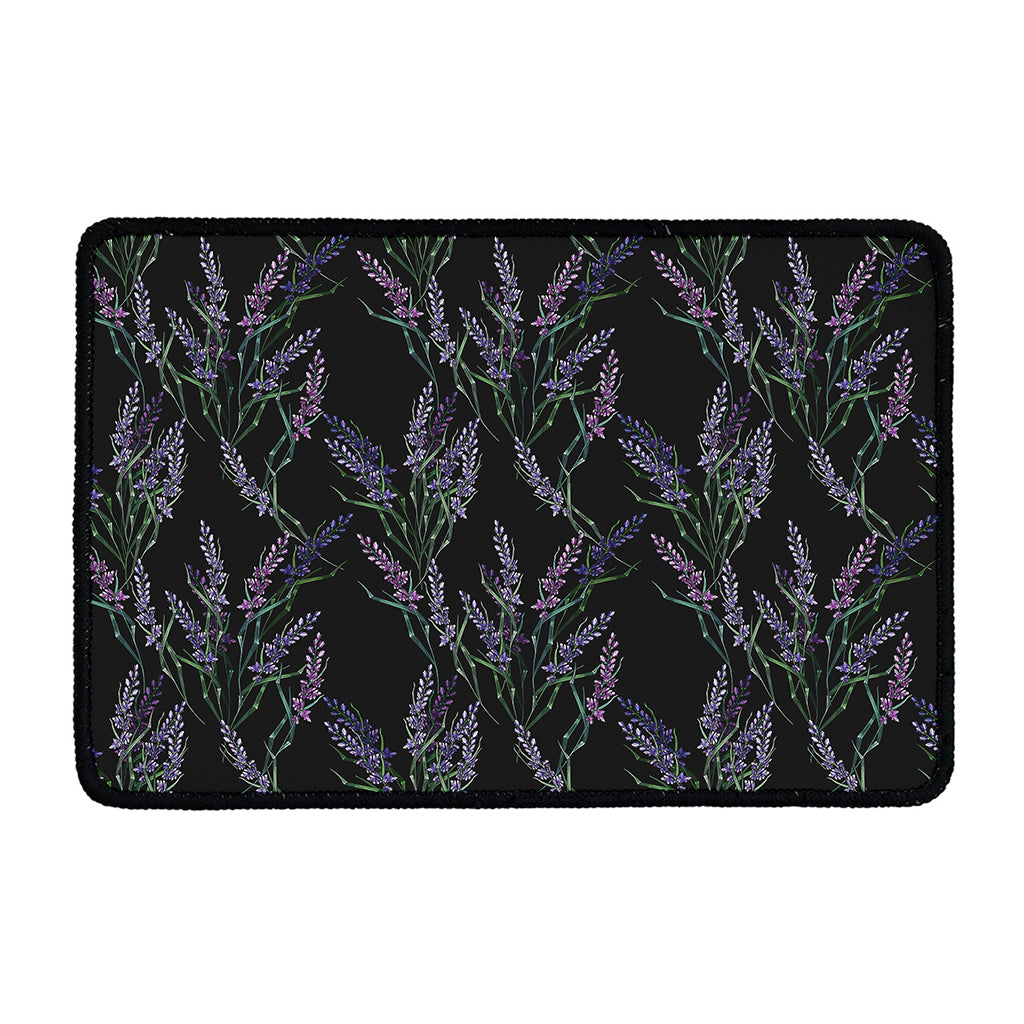 Embroidery Lavender Pattern Print Kitchen Mat