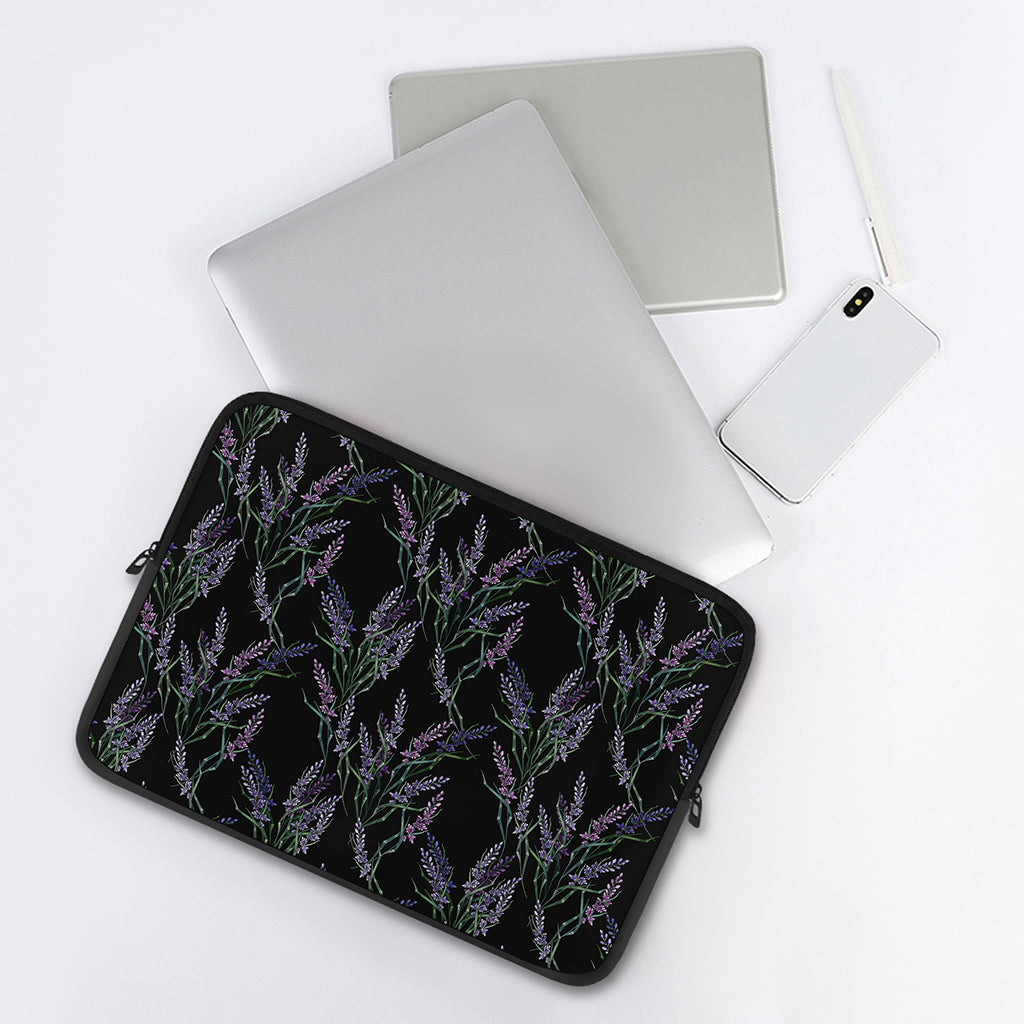 Embroidery Lavender Pattern Print Laptop Sleeve