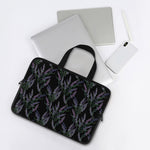 Embroidery Lavender Pattern Print Laptop Sleeve With Handle
