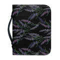 Embroidery Lavender Pattern Print Leather Bible Cover
