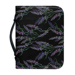 Embroidery Lavender Pattern Print Leather Bible Cover