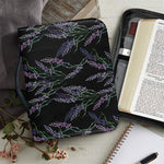 Embroidery Lavender Pattern Print Leather Bible Cover