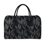 Embroidery Lavender Pattern Print Leather Duffle Bag