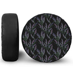 Embroidery Lavender Pattern Print Leather Spare Tire Cover