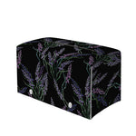 Embroidery Lavender Pattern Print Leather Tissue Box Cover
