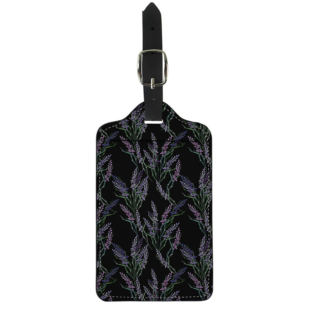 Embroidery Lavender Pattern Print Luggage Tag