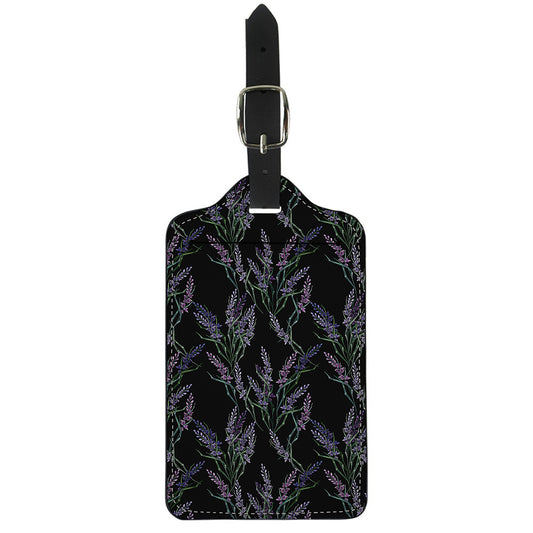 Embroidery Lavender Pattern Print Luggage Tag