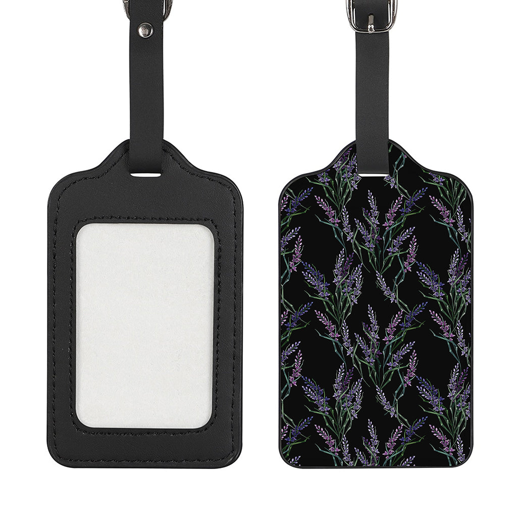 Embroidery Lavender Pattern Print Luggage Tag