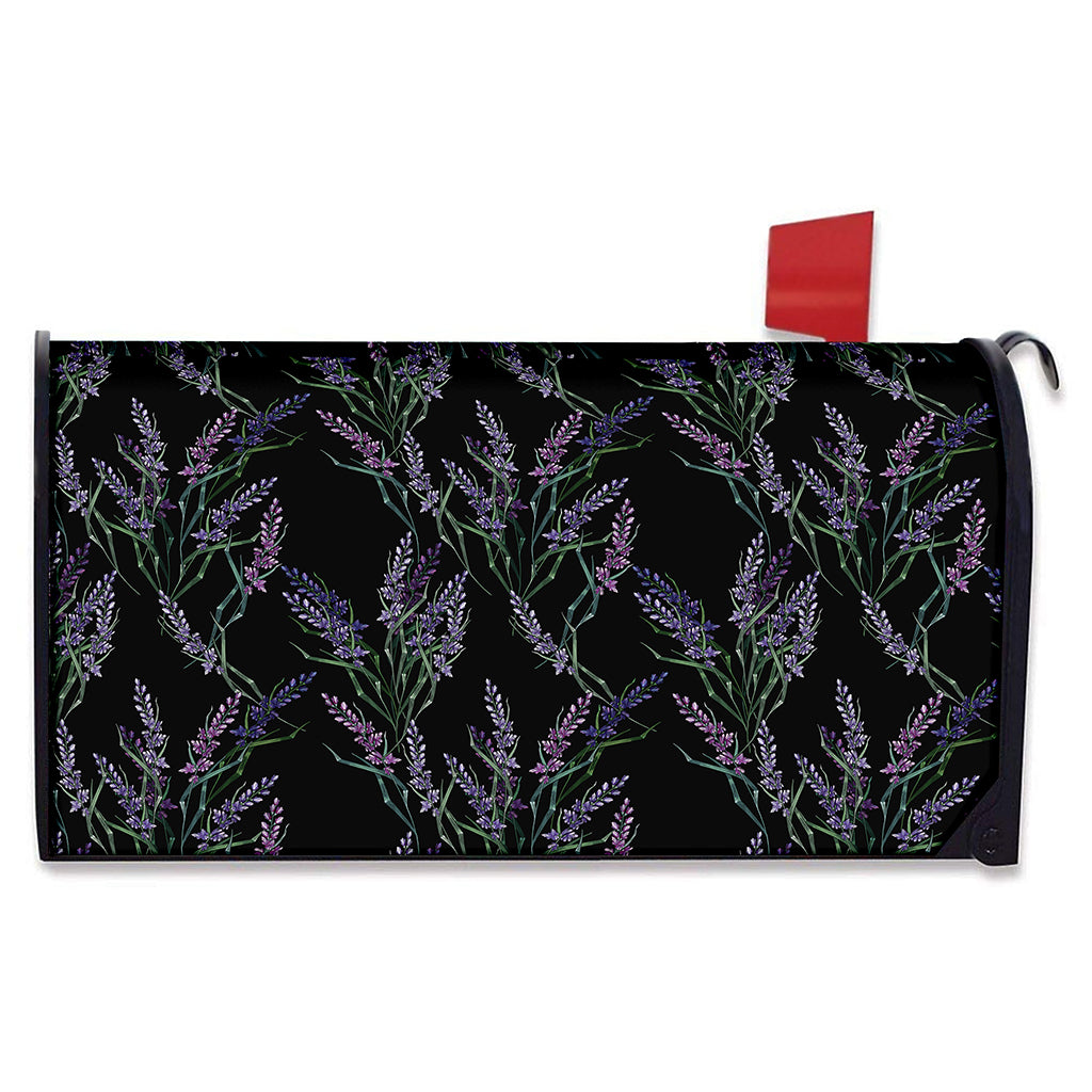 Embroidery Lavender Pattern Print Mailbox Cover