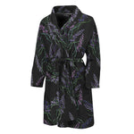 Embroidery Lavender Pattern Print Men's Bathrobe