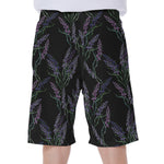 Embroidery Lavender Pattern Print Men's Beach Shorts