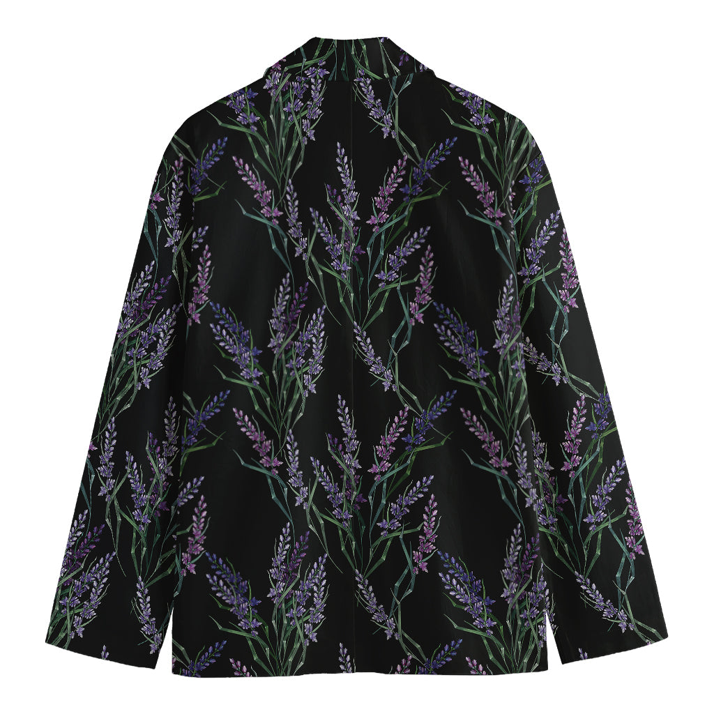Embroidery Lavender Pattern Print Men's Blazer