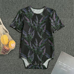Embroidery Lavender Pattern Print Men's Bodysuit