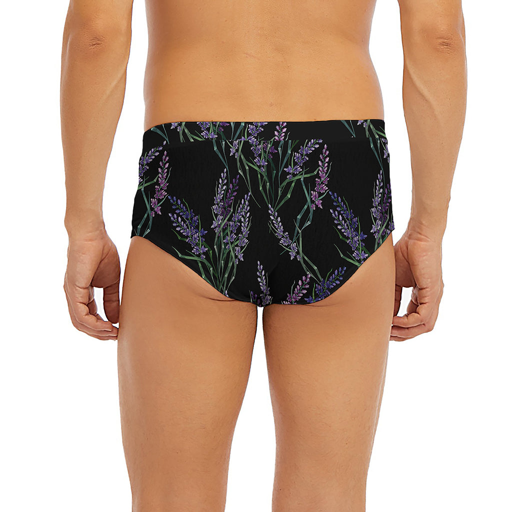 Embroidery Lavender Pattern Print Men's Briefs