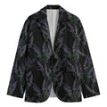 Embroidery Lavender Pattern Print Men's Cotton Blazer