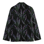 Embroidery Lavender Pattern Print Men's Cotton Blazer