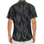 Embroidery Lavender Pattern Print Men's Deep V-Neck Shirt